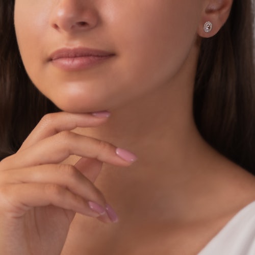 Kolczyki Savicki: różowe złoto, morganity, diamenty